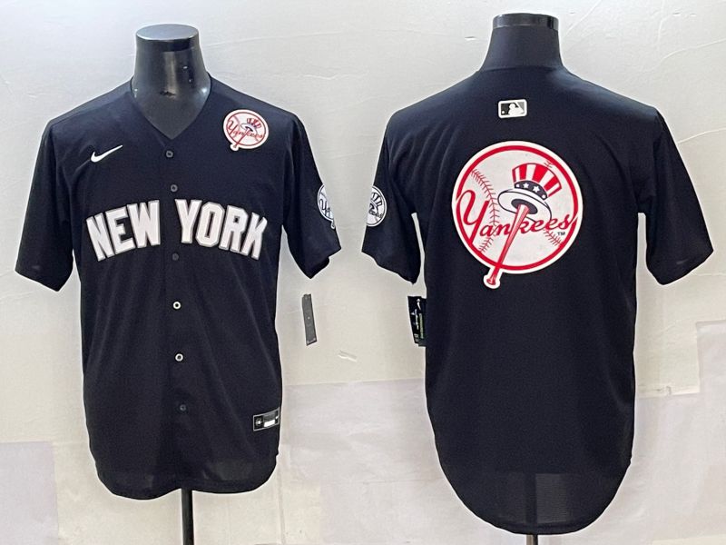 Men 2025 New York Yankees Blank Black Nike MLB Jersey style 0038->new york yankees->MLB Jersey